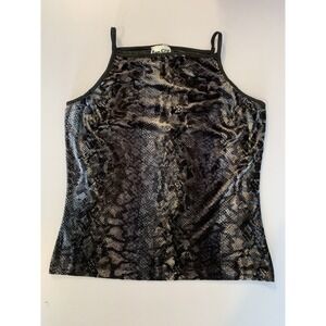 Vintage 90 Rave City Snakeskin Velvet Tank Top Grunge Club Indie Sleaze Euphoria
